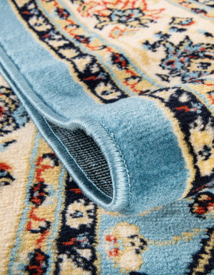 Light Blue 6' 1 x 9' Sialk Hill Rectangle Area Rug 100% Polypropylene Durable Easy Clean Classic Traditional Design Carpet for Interior Design for Sale at Rug Engine