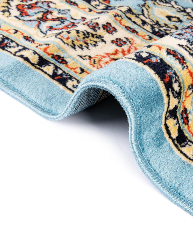 Light Blue 6' 1 x 9' Sialk Hill Rectangle Area Rug 100% Polypropylene Durable Easy Clean Classic Traditional Design Carpet for Interior Design for Sale at Rug Engine
