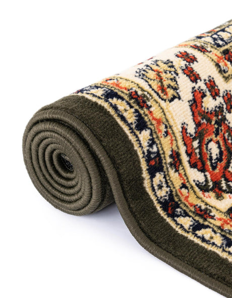 Green 5' 3 x 8' Sialk Hill Rectangle Area Rug 100% Polypropylene Durable Easy Clean Classic Traditional Design Carpet for Interior Design for Sale at Rug Engine