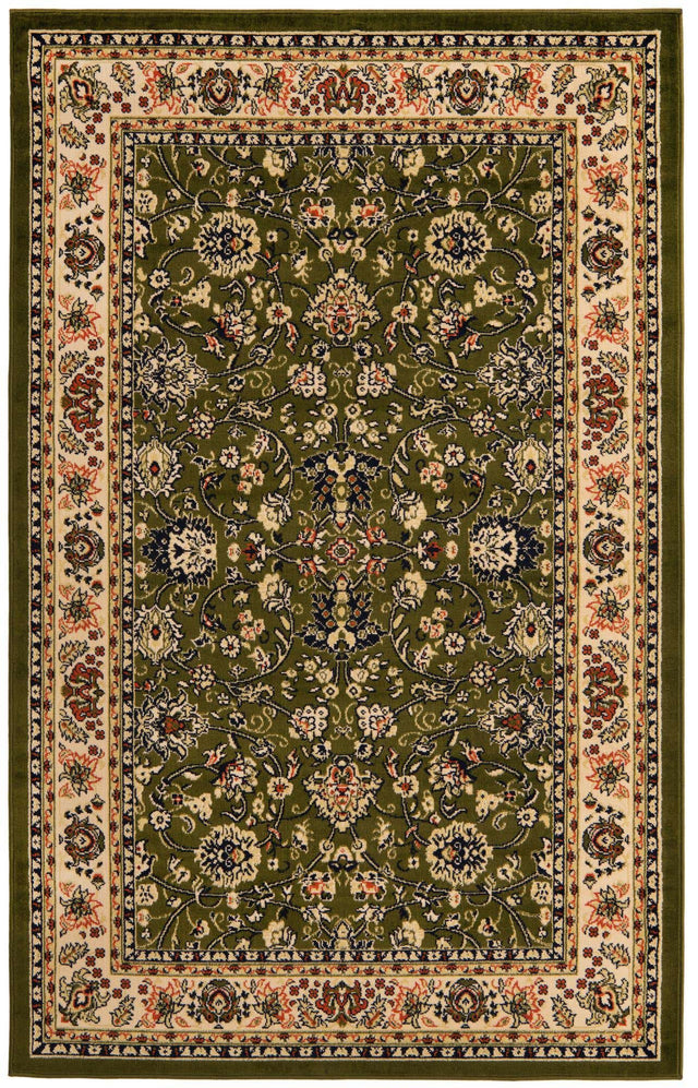 Green 5' 3 x 8' Sialk Hill Rectangle Area Rug 100% Polypropylene Durable Easy Clean Classic Traditional Design Carpet for Interior Design for Sale at Rug Engine