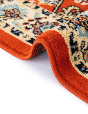 Terracotta 4' 1 x 6' 1 Sialk Hill Rectangle Area Rug 100% Polypropylene Durable Easy Clean Classic Traditional Design Carpet for Interior Design for Sale at Rug Engine