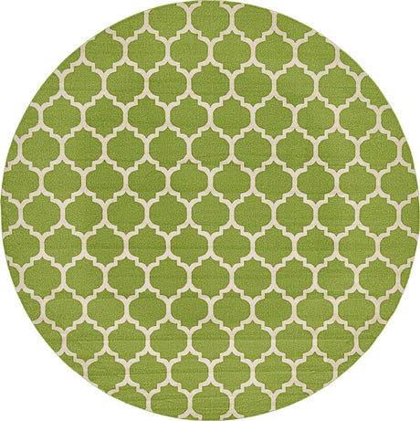 Light Green 3' 1 x 3' 1 Trellis Round Area Rug