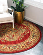 Red 6' 1 x 6' 1 Sahand Round Area Rug Affordable Easy Clean Traditional Design Durable Carpet for Home Interior Design Living Room Dining Office for Sale at Rug Engine