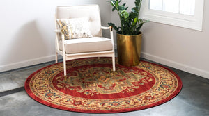 Red 6' x 6' Sahand Round Rug