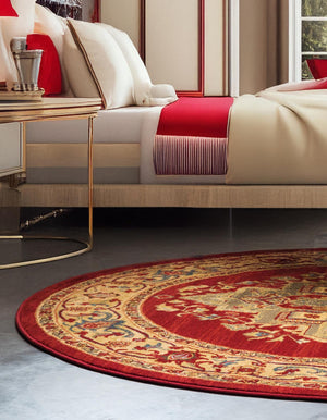 Red 6' x 6' Sahand Round Rug