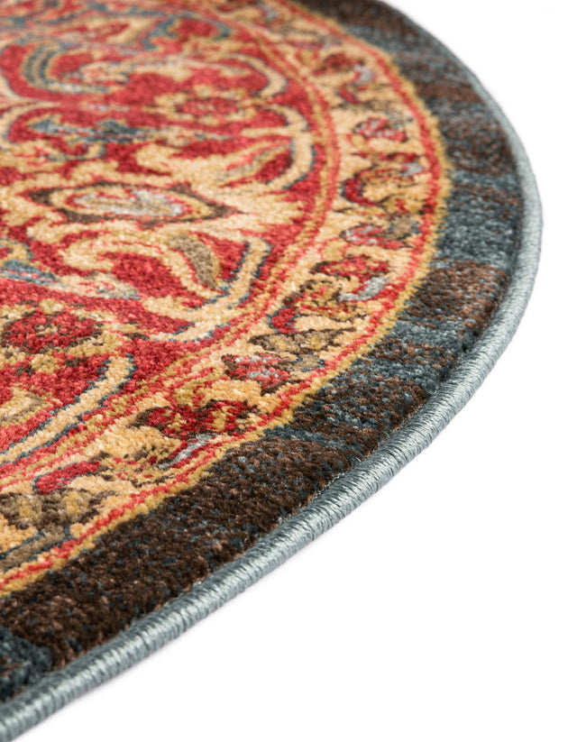 Navy Blue 6' 1 x 6' 1 Sahand Round Area Rug Affordable Easy Clean Traditional Design Durable Carpet for Home Interior Design Living Room Dining Office for Sale at Rug Engine