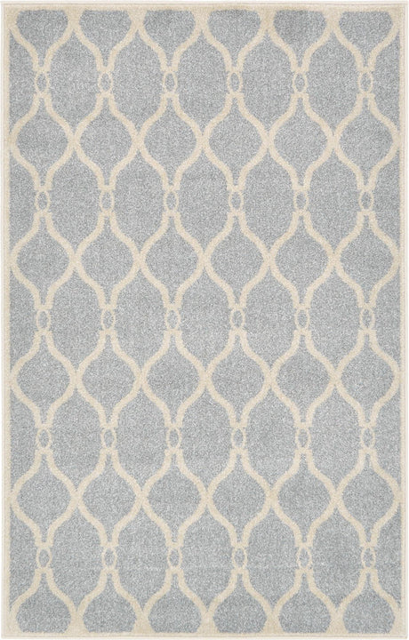 Light Gray 3' 3 x 5' 3 Trellis Rectangle Area Rug Geometric Modern Unique Durable Easy Clean Carpet for Contemporary Interior Design for Sale at Rug Engine