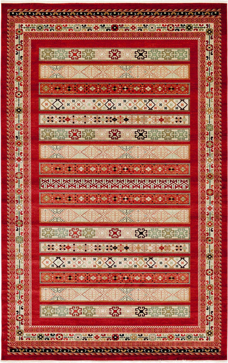 Rust Red 10' 6 x 16' 5 Fars Rectangle Area Rug 100% Polypropylene Unique Traditional Carpet for Classical Living, Dining Room & Office Spaces for Sale at Rug Engine