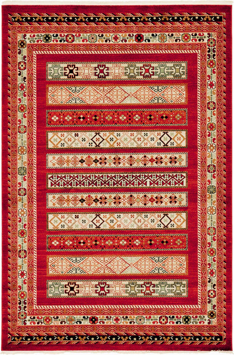 Rust Red 6' 1 x 9' Fars Rectangle Area Rug 100% Polypropylene Unique Traditional Carpet for Classical Living, Dining Room & Office Spaces for Sale at Rug Engine
