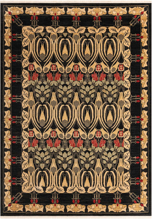 Black 8' x 11' Edinburgh Rectangle Area Rug 100% Polypropylene Easy Clean With Cotton Backing Traditional Classic Design Carpet for Living, Dining Room, Office for Sale at Rug Engine