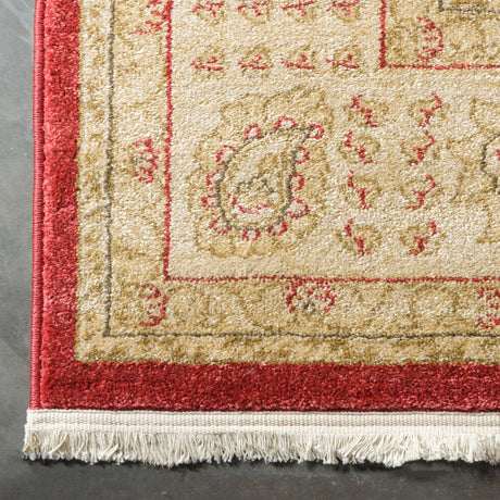 Red 4' x 4' Edinburgh Square Area Rug 100% Polypropylene Easy Clean With Cotton Backing Traditional Classic Design Carpet for Living, Dining Room, Office for Sale at Rug Engine