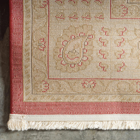 Red 4' x 4' Edinburgh Square Area Rug 100% Polypropylene Easy Clean With Cotton Backing Traditional Classic Design Carpet for Living, Dining Room, Office for Sale at Rug Engine