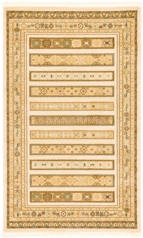 Ivory 3' 1 x 5' 3 Fars Rectangle Area Rug 100% Polypropylene Unique Traditional Carpet for Classical Living, Dining Room & Office Spaces for Sale at Rug Engine