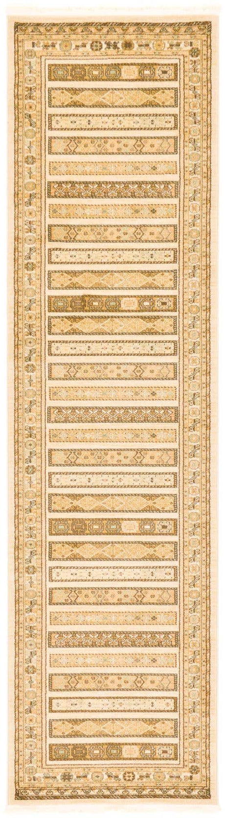 Ivory 2' 7 x 10' Fars Runner Area Rug 100% Polypropylene Unique Traditional Carpet for Classical Living, Dining Room & Office Spaces for Sale at Rug Engine