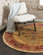Tan 6' 1 x 6' 1 Sahand Round Area Rug Affordable Easy Clean Traditional Design Durable Carpet for Home Interior Design Living Room Dining Office for Sale at Rug Engine