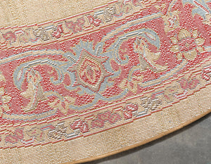 Tan 6' 1 x 6' 1 Sahand Round Area Rug Affordable Easy Clean Traditional Design Durable Carpet for Home Interior Design Living Room Dining Office for Sale at Rug Engine