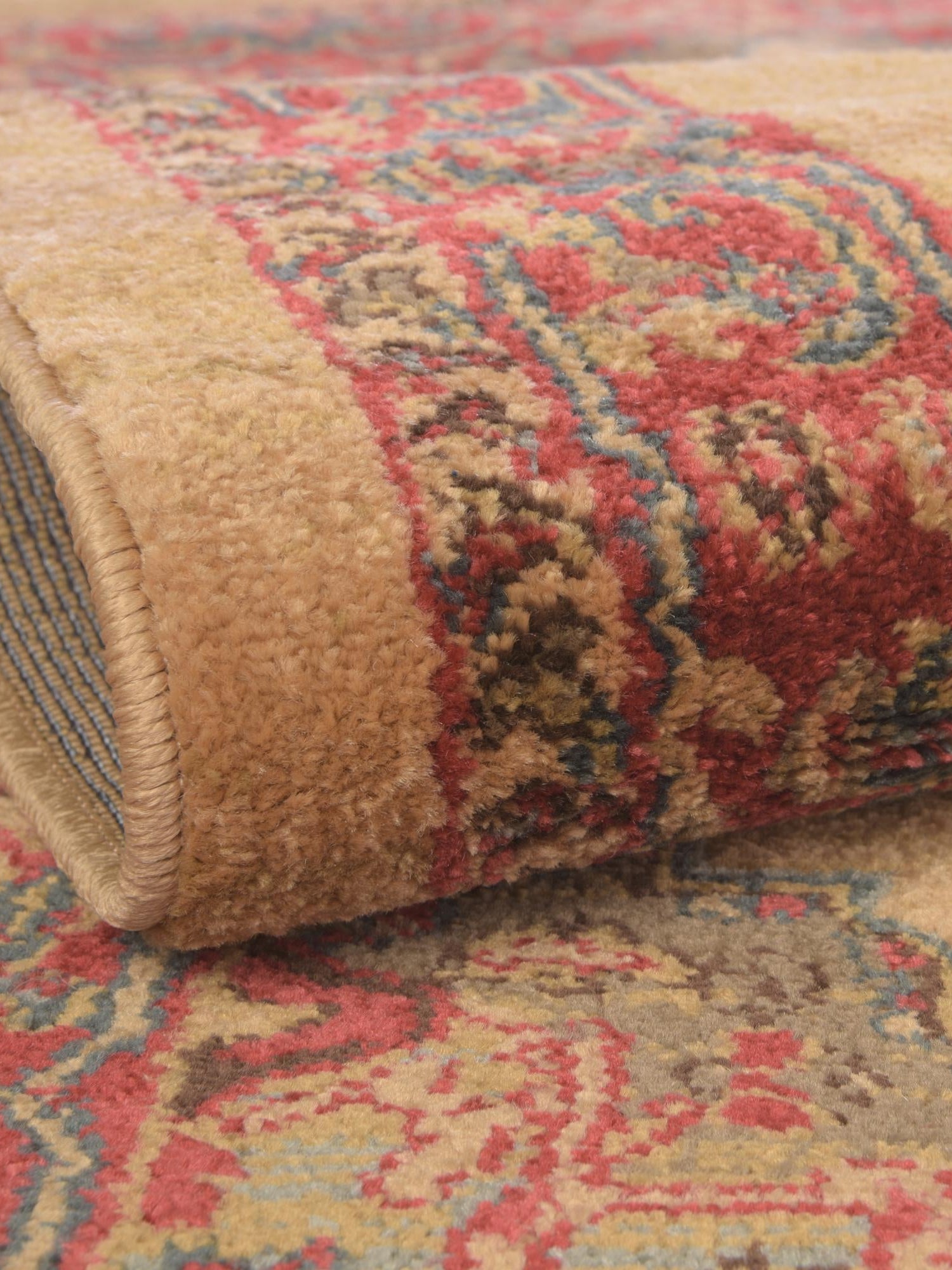 Tan 3' 1 x 5' 3 Sahand Rectangle Area Rug Affordable Easy Clean Traditional Design Durable Carpet for Home Interior Design Living Room Dining Office for Sale at Rug Engine