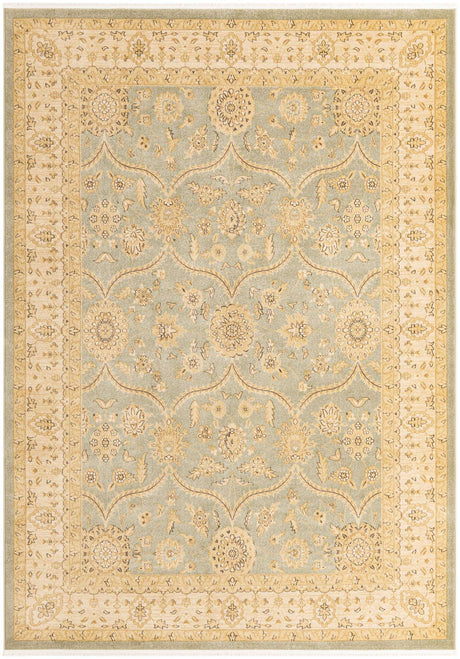 Light Green 8' x 11' Edinburgh Rectangle Area Rug 100% Polypropylene Easy Clean With Cotton Backing Traditional Classic Design Carpet for Living, Dining Room, Office for Sale at Rug Engine