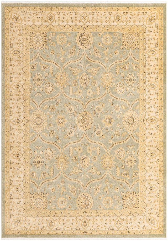 Light Green 8' x 11' Edinburgh Rectangle Area Rug 100% Polypropylene Easy Clean With Cotton Backing Traditional Classic Design Carpet for Living, Dining Room, Office for Sale at Rug Engine