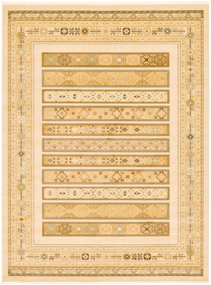 Ivory 9' x 12' 2 Fars Rectangle Area Rug 100% Polypropylene Unique Traditional Carpet for Classical Living, Dining Room & Office Spaces for Sale at Rug Engine