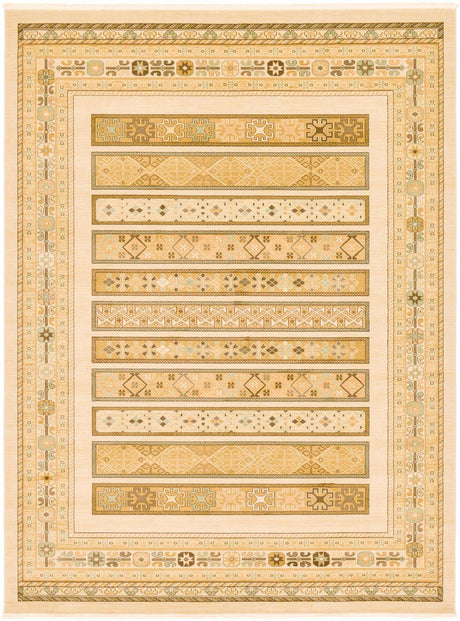 Ivory 9' x 12' 2 Fars Rectangle Area Rug 100% Polypropylene Unique Traditional Carpet for Classical Living, Dining Room & Office Spaces for Sale at Rug Engine