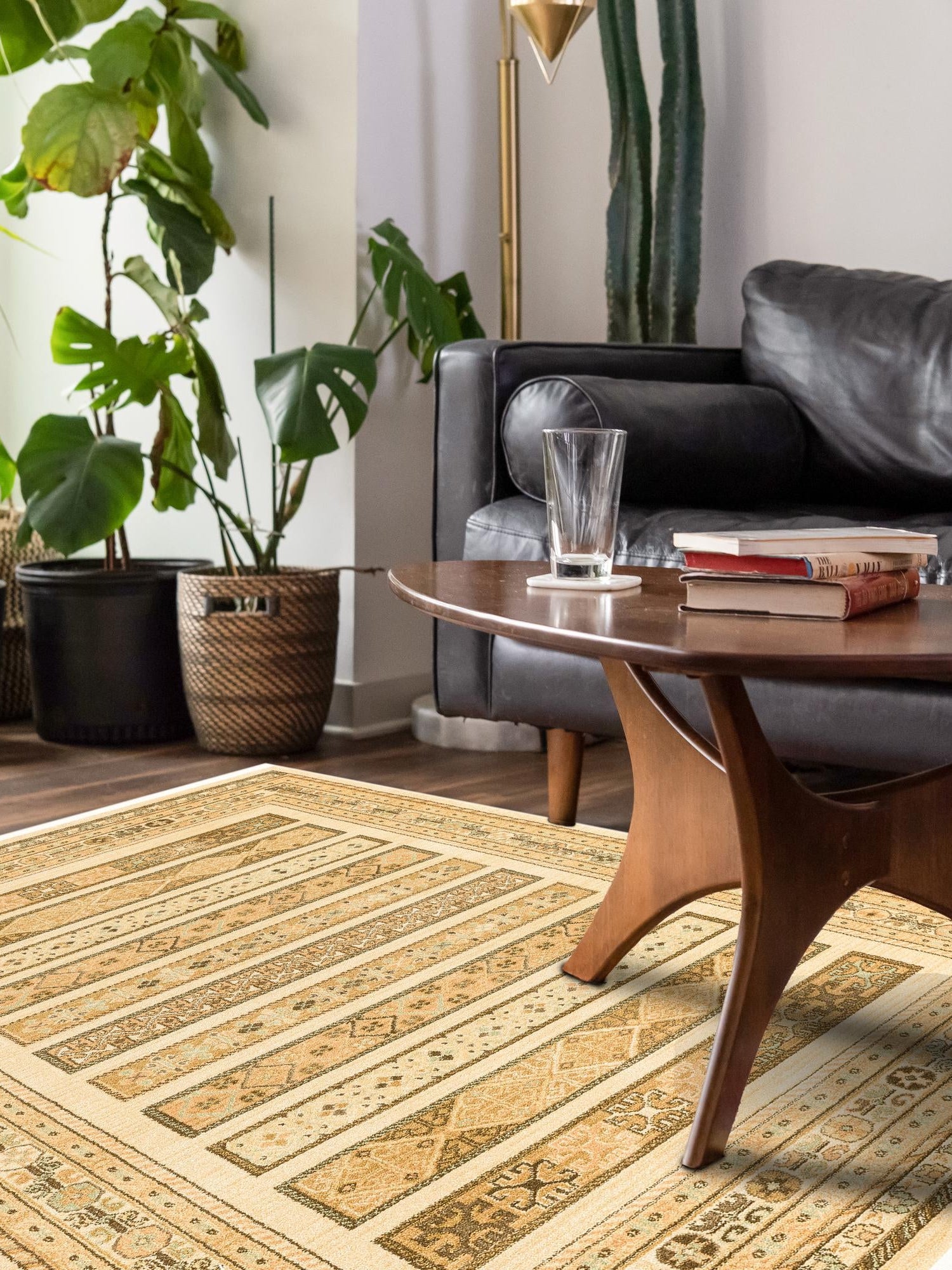 Ivory 8' x 11' Fars Rectangle Area Rug 100% Polypropylene Unique Traditional Carpet for Classical Living, Dining Room & Office Spaces for Sale at Rug Engine