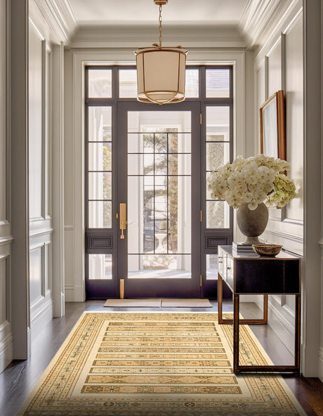 Ivory 9' x 12' 2 Fars Rectangle Area Rug 100% Polypropylene Unique Traditional Carpet for Classical Living, Dining Room & Office Spaces for Sale at Rug Engine