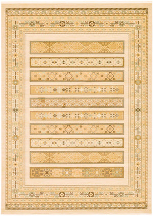 Ivory 8' x 11' Fars Rectangle Area Rug 100% Polypropylene Unique Traditional Carpet for Classical Living, Dining Room & Office Spaces for Sale at Rug Engine