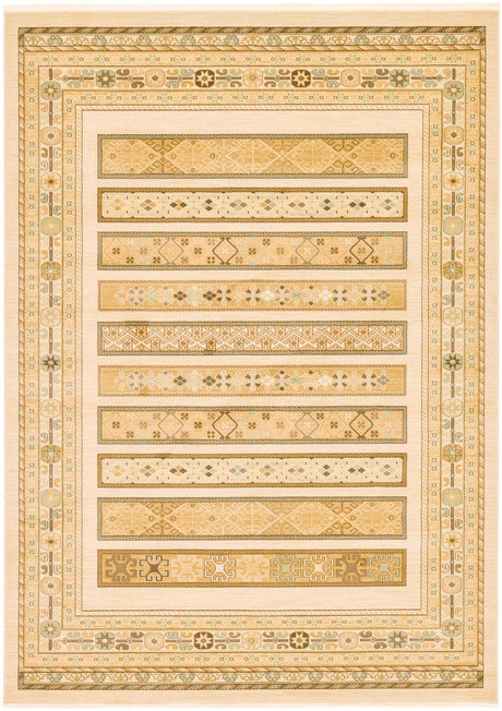 Ivory 8' x 11' Fars Rectangle Area Rug 100% Polypropylene Unique Traditional Carpet for Classical Living, Dining Room & Office Spaces for Sale at Rug Engine