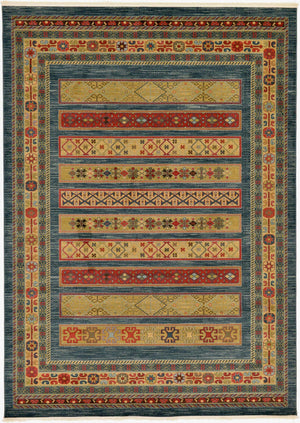 Blue 8' x 11' Fars Rectangle Area Rug 100% Polypropylene Unique Traditional Carpet for Classical Living, Dining Room & Office Spaces for Sale at Rug Engine