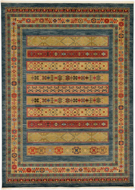 Blue 8' x 11' Fars Rectangle Area Rug 100% Polypropylene Unique Traditional Carpet for Classical Living, Dining Room & Office Spaces for Sale at Rug Engine