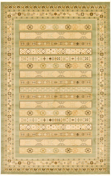 Light Green 10' 6 x 16' 5 Fars Rectangle Area Rug 100% Polypropylene Unique Traditional Carpet for Classical Living, Dining Room & Office Spaces for Sale at Rug Engine