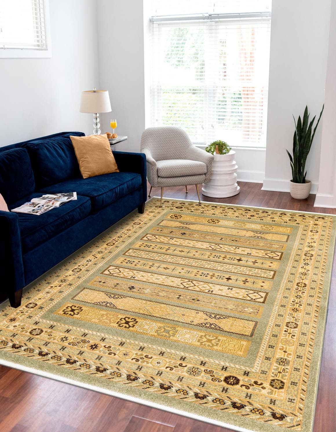 Light Green 10' 6 x 16' 5 Fars Rectangle Area Rug 100% Polypropylene Unique Traditional Carpet for Classical Living, Dining Room & Office Spaces for Sale at Rug Engine