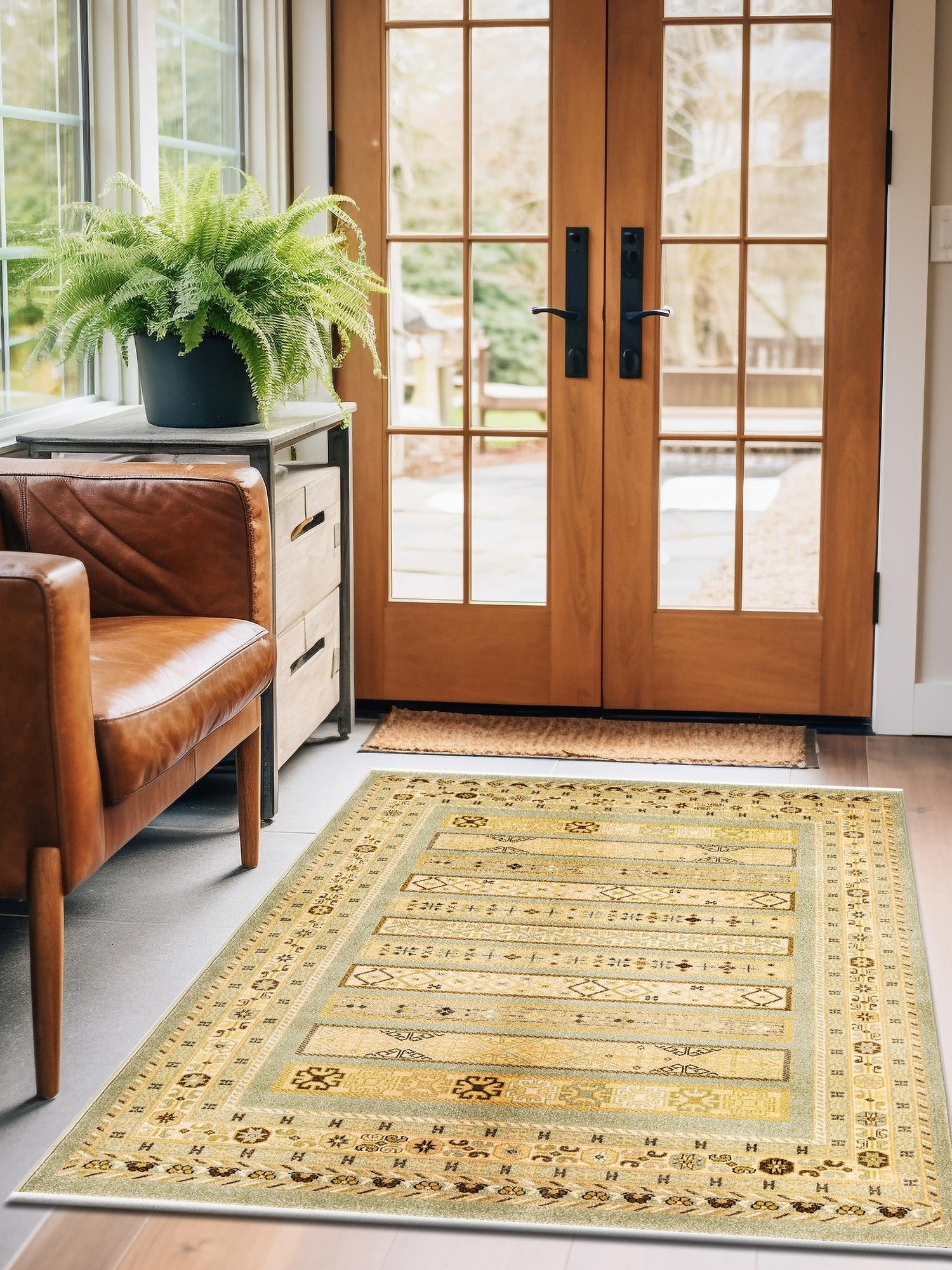 Light Green 10' 6 x 16' 5 Fars Rectangle Area Rug 100% Polypropylene Unique Traditional Carpet for Classical Living, Dining Room & Office Spaces for Sale at Rug Engine