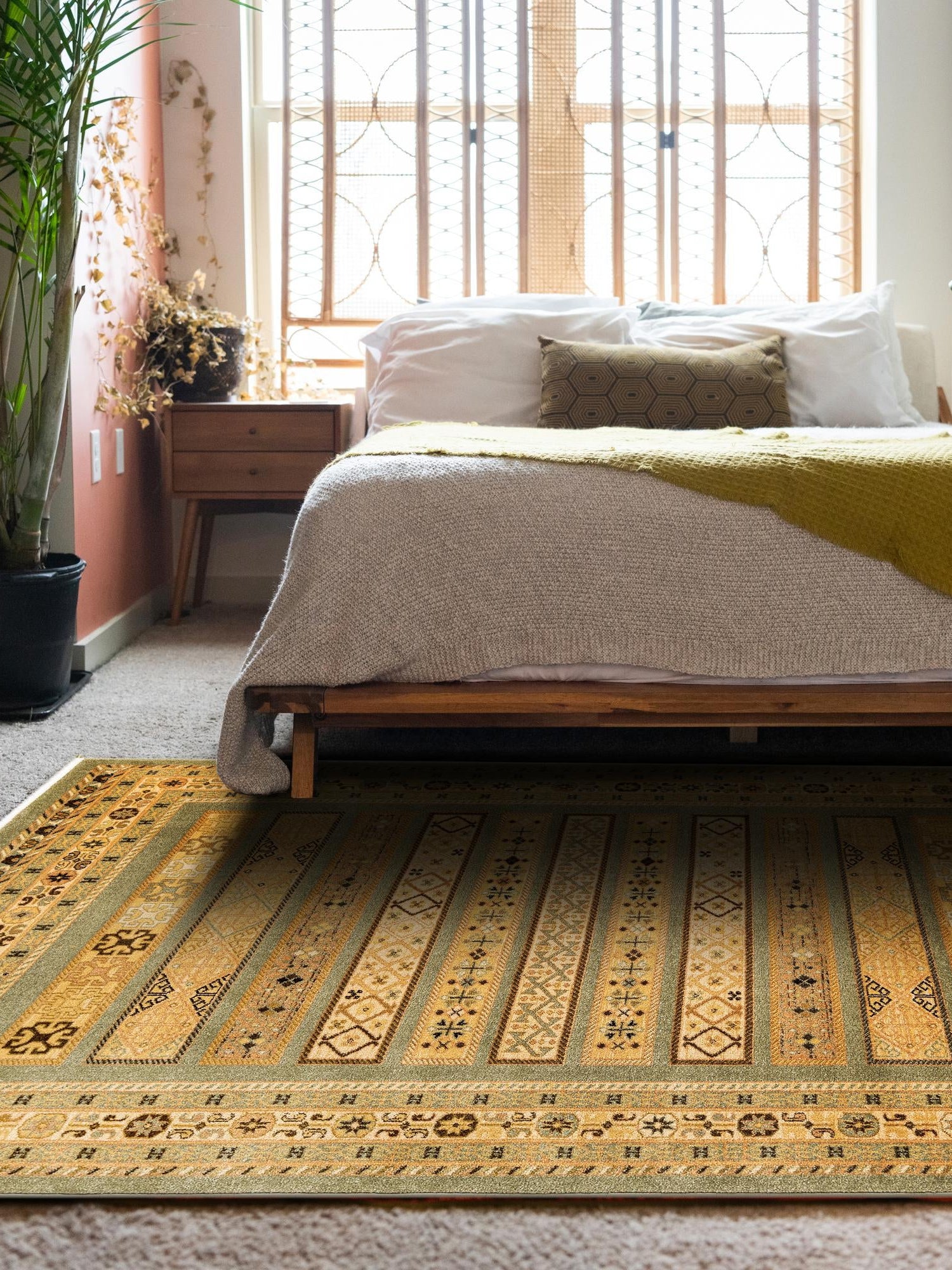 Light Green 10' 6 x 16' 5 Fars Rectangle Area Rug 100% Polypropylene Unique Traditional Carpet for Classical Living, Dining Room & Office Spaces for Sale at Rug Engine