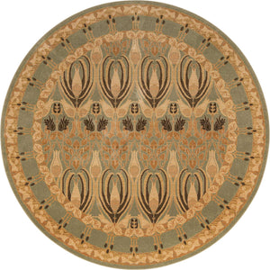 Light Green 8' x 8' Edinburgh Round Area Rug 100% Polypropylene Easy Clean With Cotton Backing Traditional Classic Design Carpet for Living, Dining Room, Office for Sale at Rug Engine