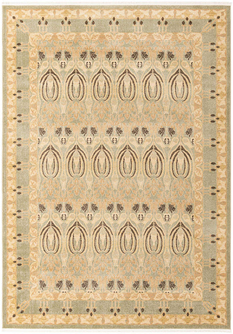Light Green 7' 1 x 10' Edinburgh Rectangle Area Rug 100% Polypropylene Easy Clean With Cotton Backing Traditional Classic Design Carpet for Living, Dining Room, Office for Sale at Rug Engine