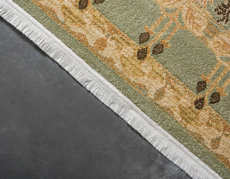 Light Green 9' x 12' Edinburgh Rectangle Area Rug 100% Polypropylene Easy Clean With Cotton Backing Traditional Classic Design Carpet for Living, Dining Room, Office for Sale at Rug Engine