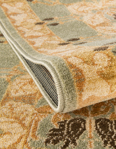 Light Green 10' 6 x 16' 5 Edinburgh Rectangle Area Rug 100% Polypropylene Easy Clean With Cotton Backing Traditional Classic Design Carpet for Living, Dining Room, Office for Sale at Rug Engine