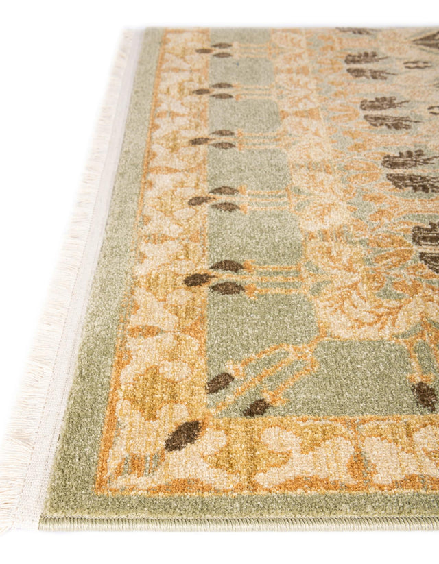 Light Green 7' 1 x 10' Edinburgh Rectangle Area Rug 100% Polypropylene Easy Clean With Cotton Backing Traditional Classic Design Carpet for Living, Dining Room, Office for Sale at Rug Engine