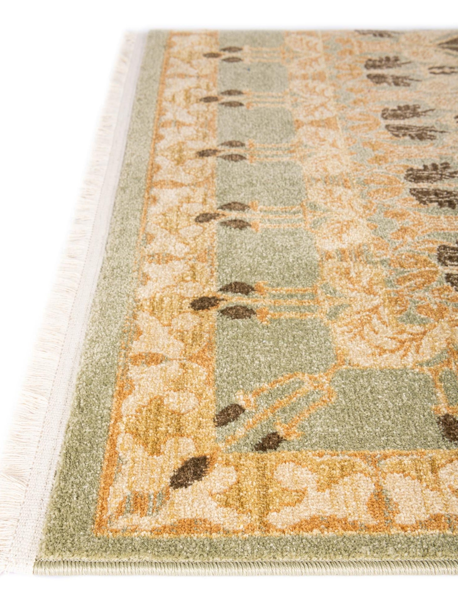 Light Green 9' x 12' Edinburgh Rectangle Area Rug 100% Polypropylene Easy Clean With Cotton Backing Traditional Classic Design Carpet for Living, Dining Room, Office for Sale at Rug Engine