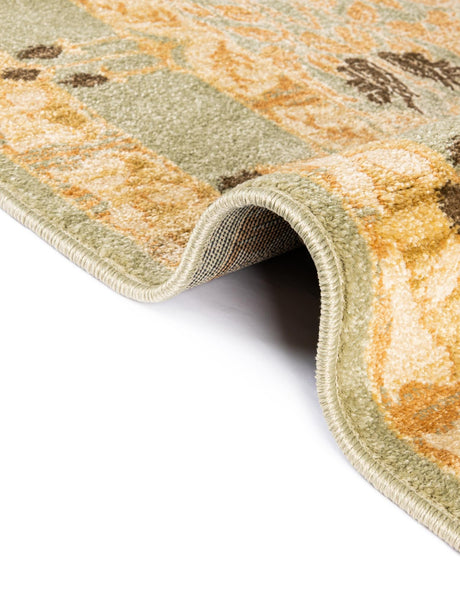 Light Green 7' 1 x 10' Edinburgh Rectangle Area Rug 100% Polypropylene Easy Clean With Cotton Backing Traditional Classic Design Carpet for Living, Dining Room, Office for Sale at Rug Engine