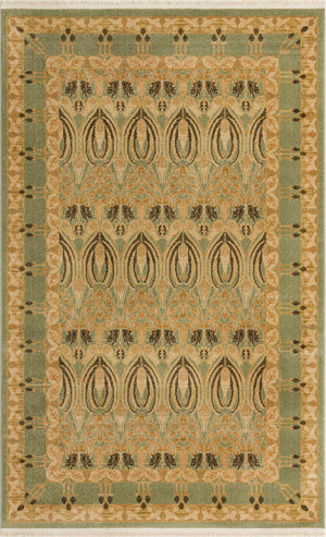 Light Green 5' 1 x 8' Edinburgh Rectangle Area Rug 100% Polypropylene Easy Clean With Cotton Backing Traditional Classic Design Carpet for Living, Dining Room, Office for Sale at Rug Engine