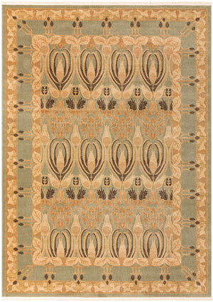Light Green 8' x 11' Edinburgh Rectangle Area Rug 100% Polypropylene Easy Clean With Cotton Backing Traditional Classic Design Carpet for Living, Dining Room, Office for Sale at Rug Engine