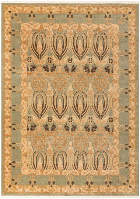 Light Green 8' x 11' Edinburgh Rectangle Area Rug 100% Polypropylene Easy Clean With Cotton Backing Traditional Classic Design Carpet for Living, Dining Room, Office for Sale at Rug Engine