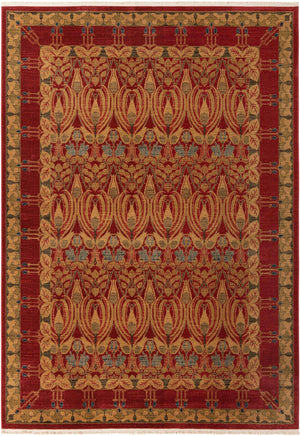 Red 7' 1 x 10' Edinburgh Rectangle Area Rug 100% Polypropylene Easy Clean With Cotton Backing Traditional Classic Design Carpet for Living, Dining Room, Office for Sale at Rug Engine