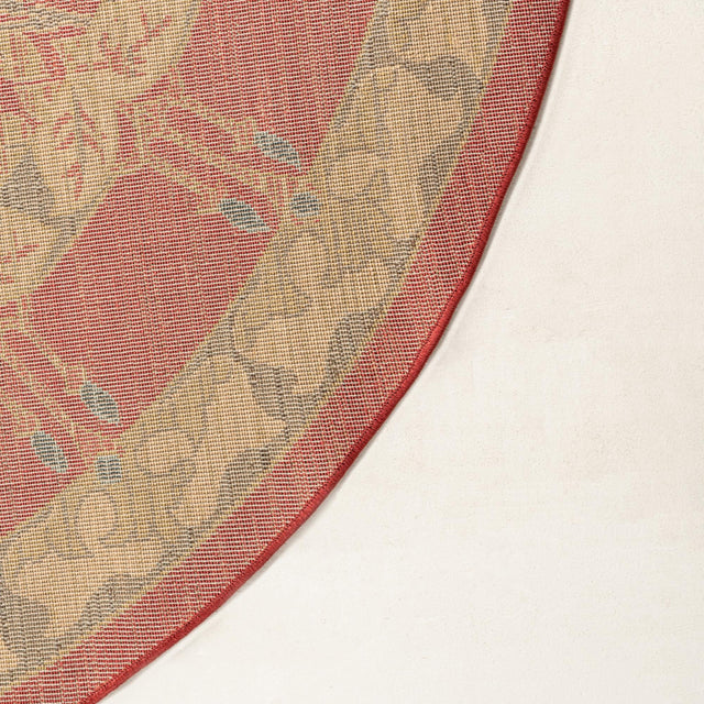 Red 8' x 8' Edinburgh Round Area Rug 100% Polypropylene Easy Clean With Cotton Backing Traditional Classic Design Carpet for Living, Dining Room, Office for Sale at Rug Engine