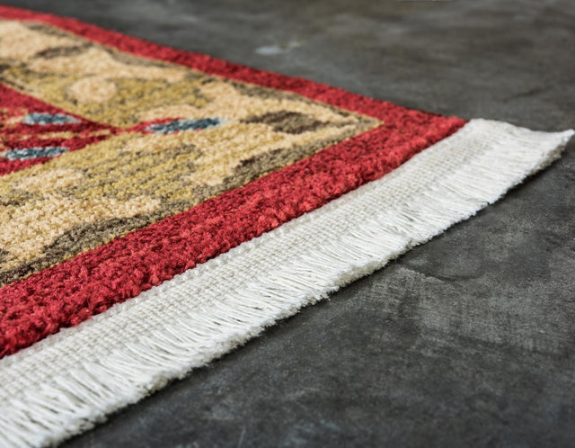 Red 7' 1 x 10' Edinburgh Rectangle Area Rug 100% Polypropylene Easy Clean With Cotton Backing Traditional Classic Design Carpet for Living, Dining Room, Office for Sale at Rug Engine