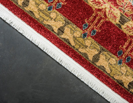 Red 7' 1 x 10' Edinburgh Rectangle Area Rug 100% Polypropylene Easy Clean With Cotton Backing Traditional Classic Design Carpet for Living, Dining Room, Office for Sale at Rug Engine