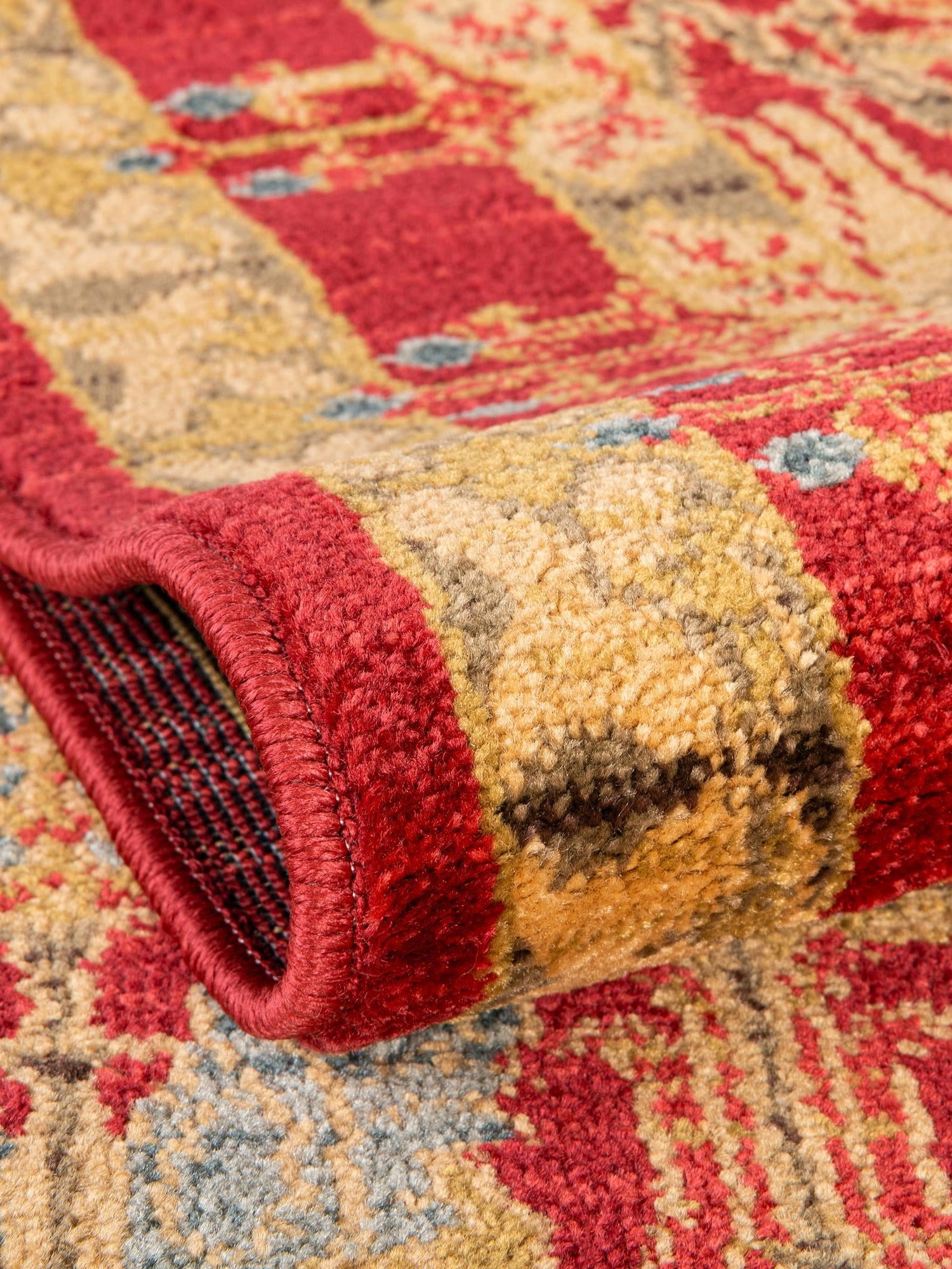 Red 7' 1 x 10' Edinburgh Rectangle Area Rug 100% Polypropylene Easy Clean With Cotton Backing Traditional Classic Design Carpet for Living, Dining Room, Office for Sale at Rug Engine